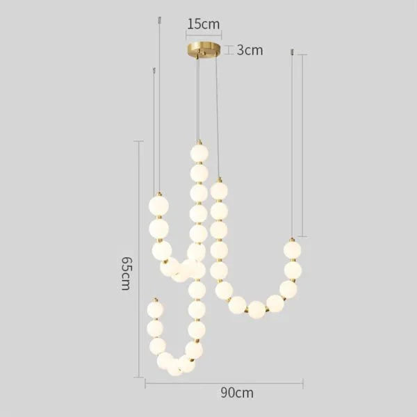 Żyrandol sufitowy LED w kolorze białym z akrylowymi elementami i regulowaną wysokością