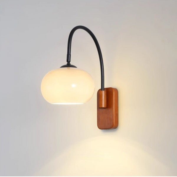 Lampa ścienna z kloszem szklanym E27 z regulowanym kątem światła do wnętrz