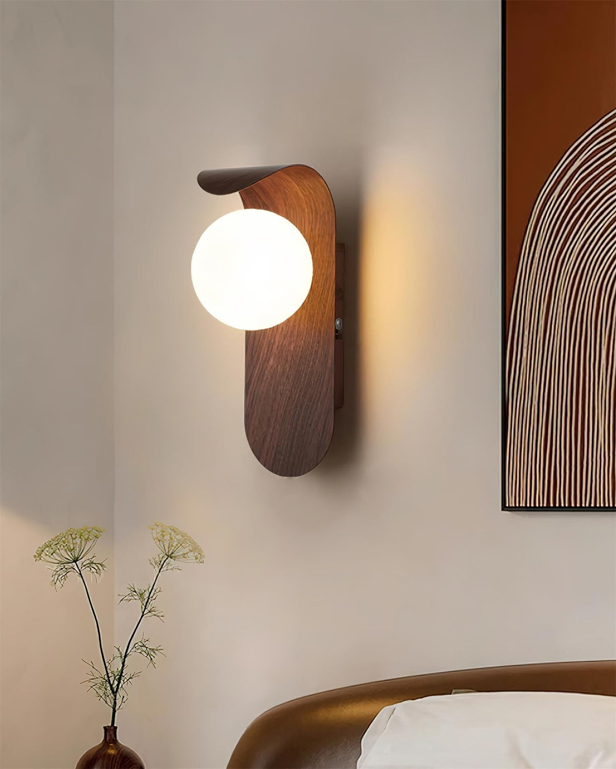 Applique avec abat-jour sphérique