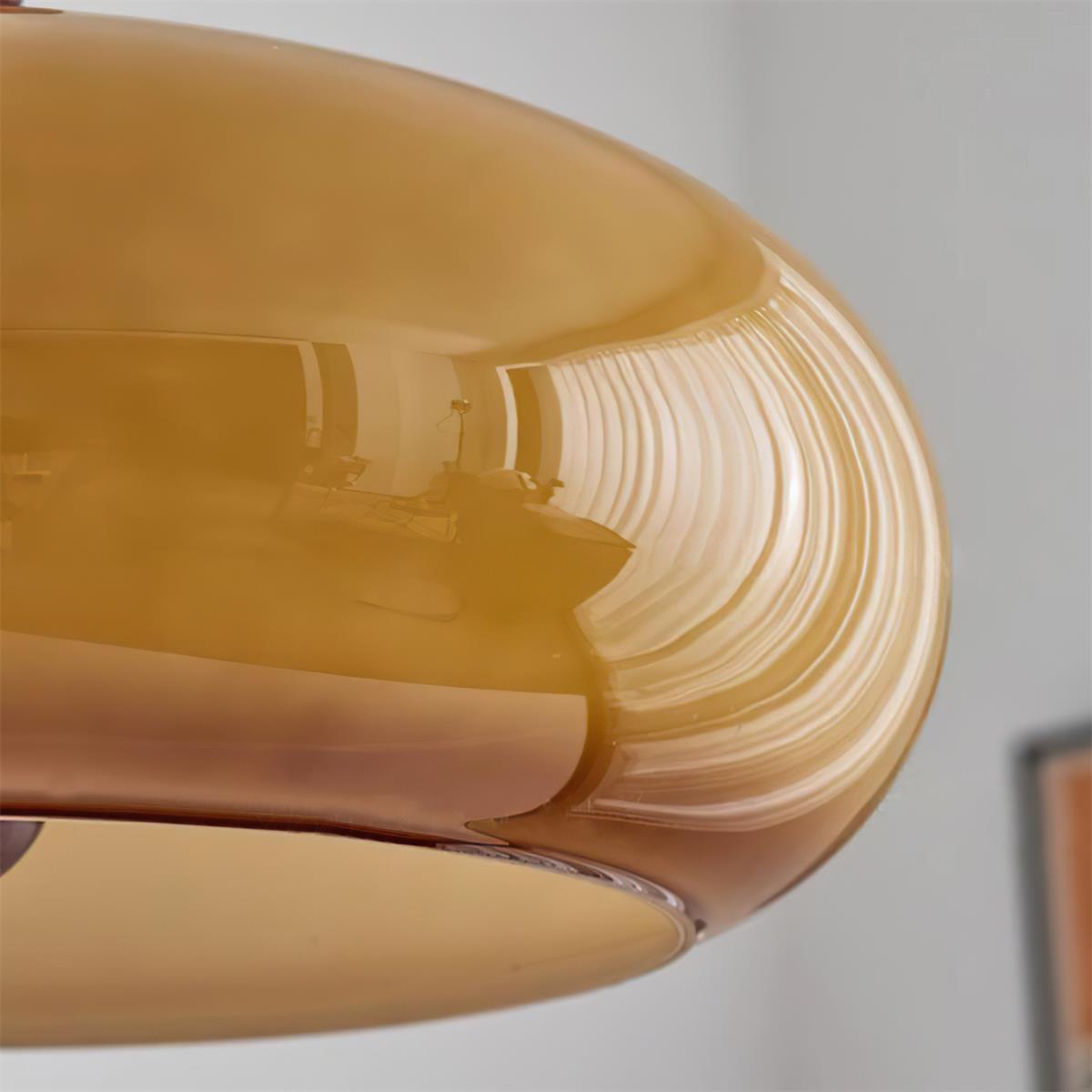 Lampe suspendue avec abat-jour ambré