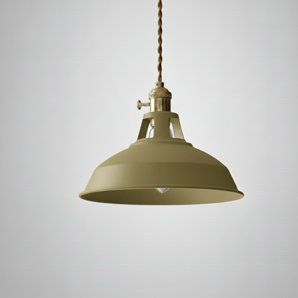 Lampa Wisząca z Metalowym Kloszem E26 i Regulowaną Długością Zawieszenia