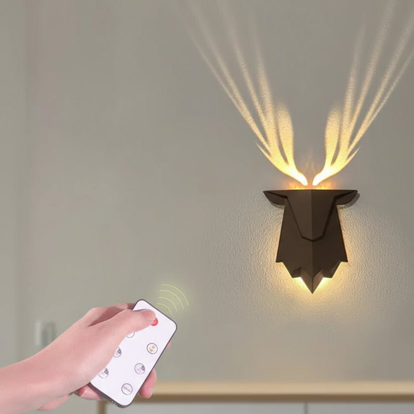 Lampa ścienna LED jeleń z pilotem