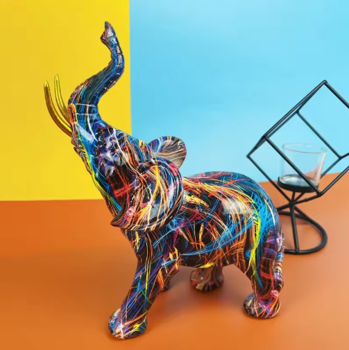 Figurine d’éléphant colorée