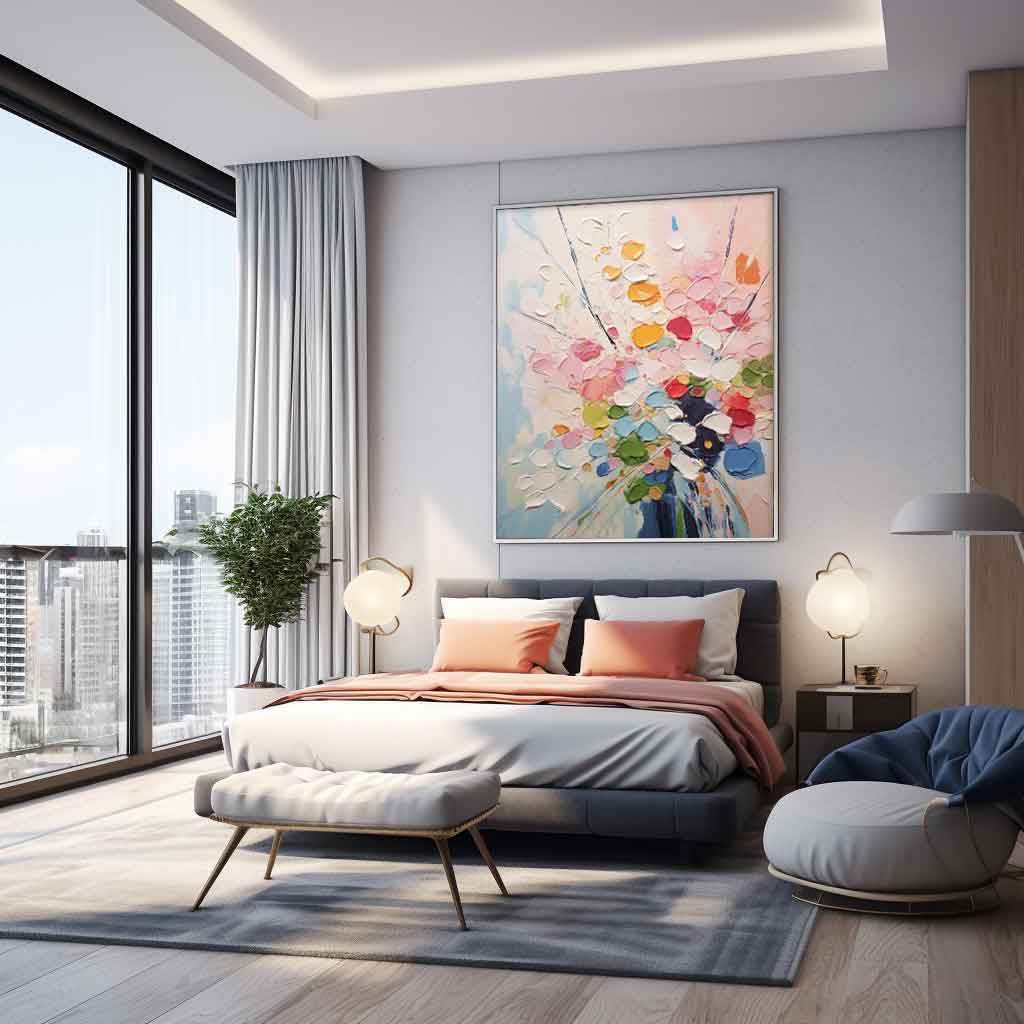 Abstract bouquet of flowers painting