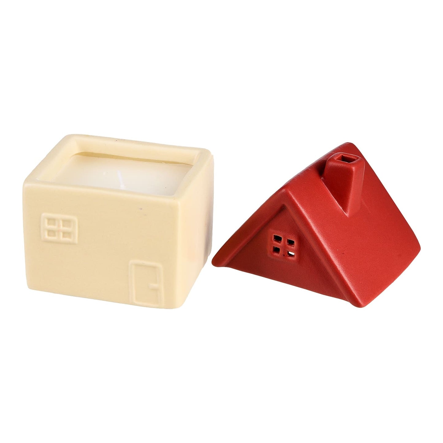Pink candle in a little house