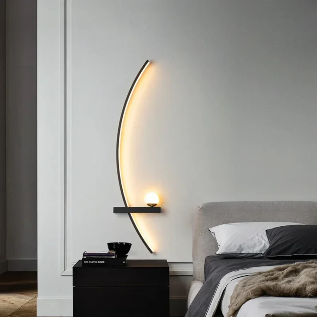 Arc-shaped LED wall light