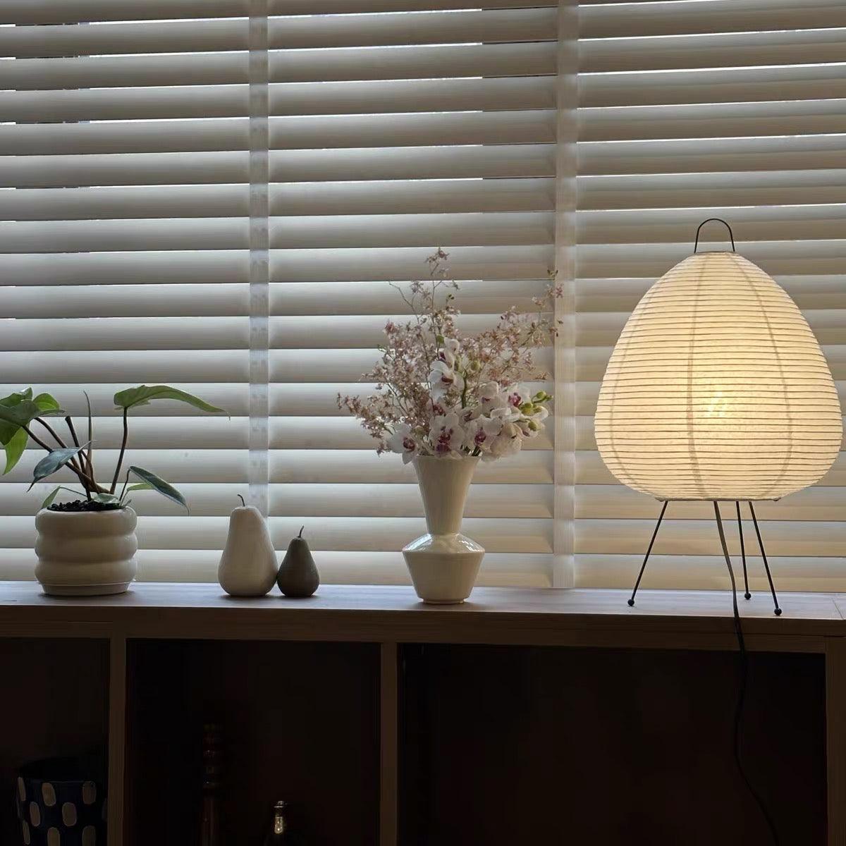 Floor lamp with a paper shade