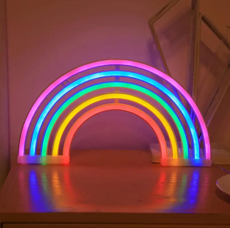 Lampka neon tęcza