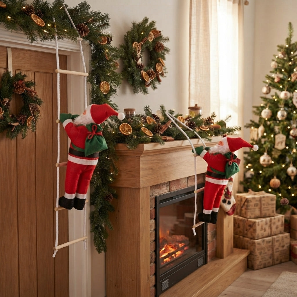Santa Claus on a ladder