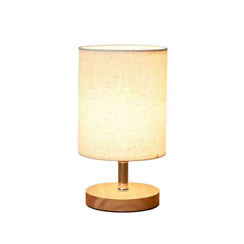 Lampe de table en bois et lin