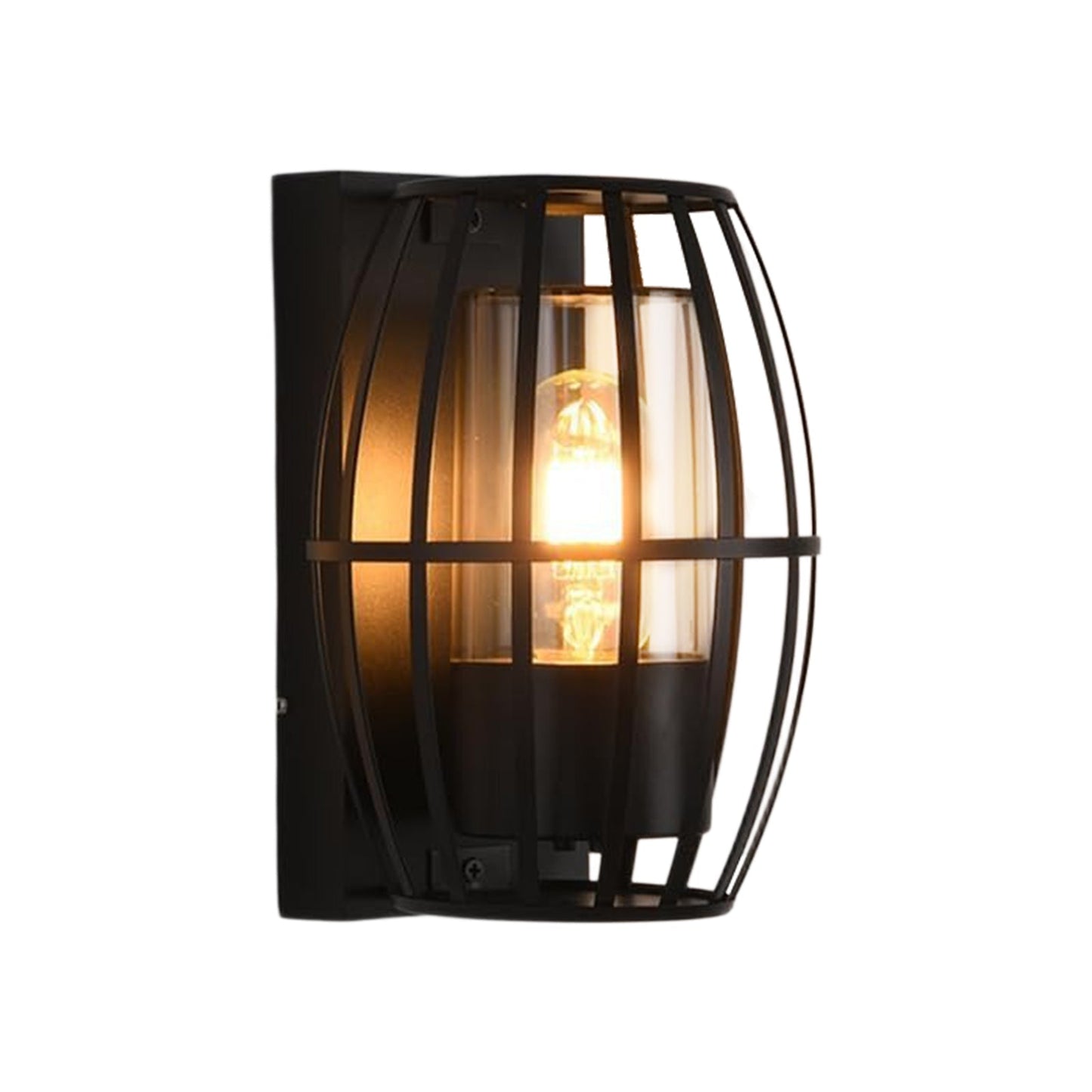 Cage-style outdoor wall light