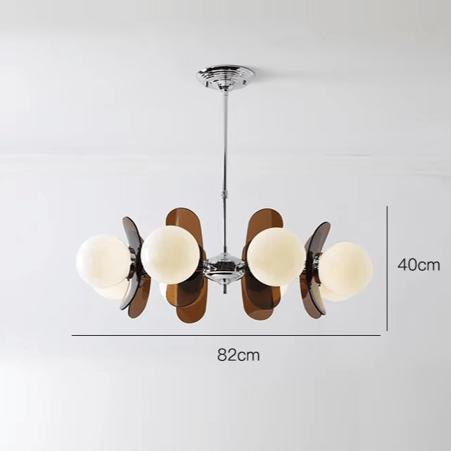 Żyrandol Bauhaus retro E27 8-punktowy LED do salonu