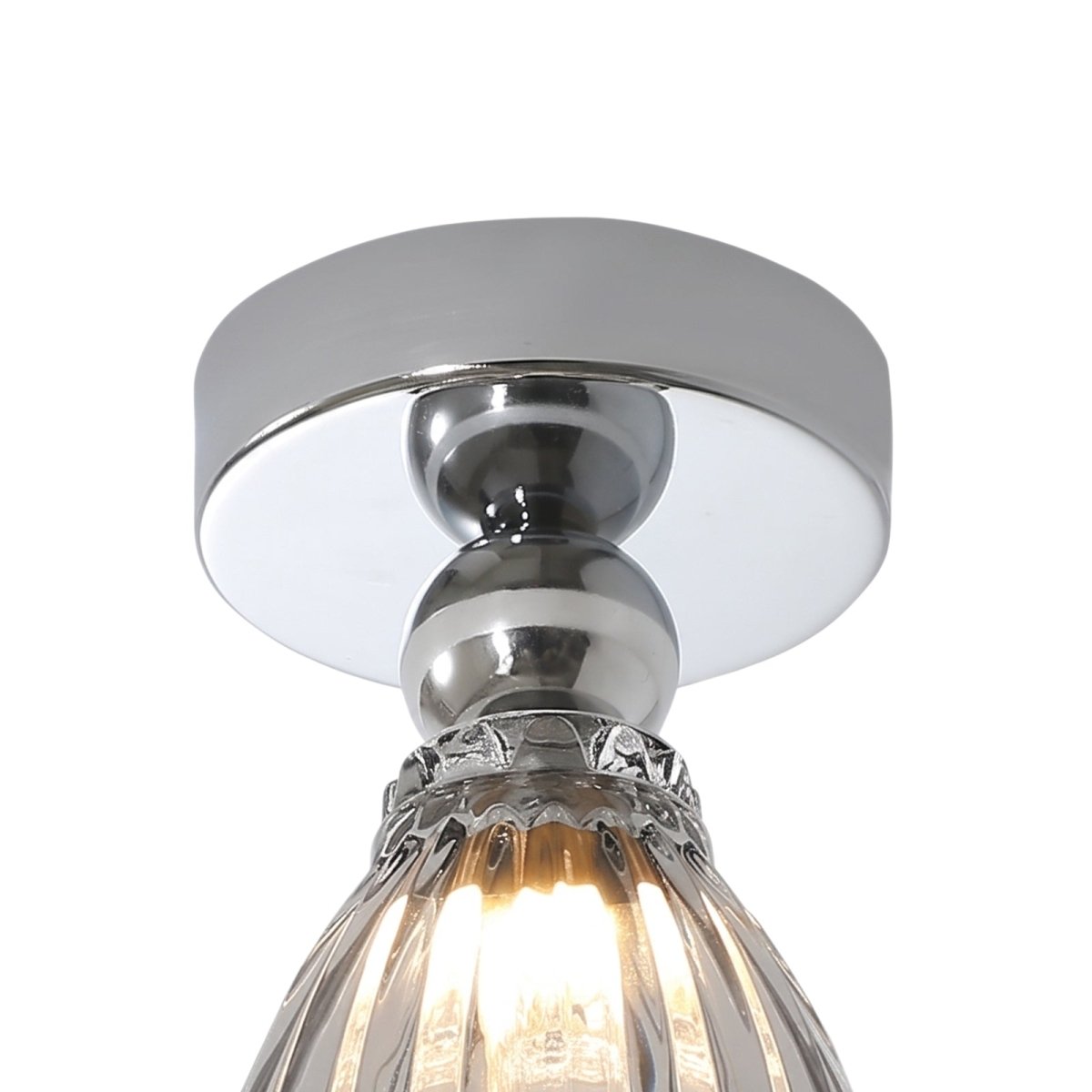 Plafonnier LED en verre chromé