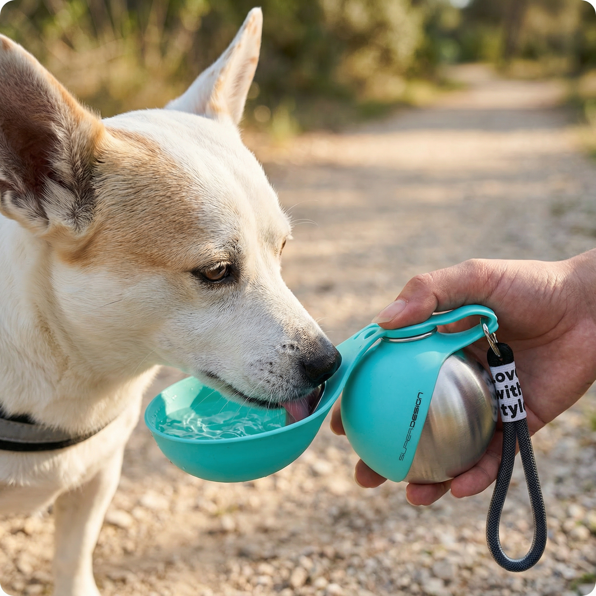 Bouteille avec gamelle pour chien 2 en 1