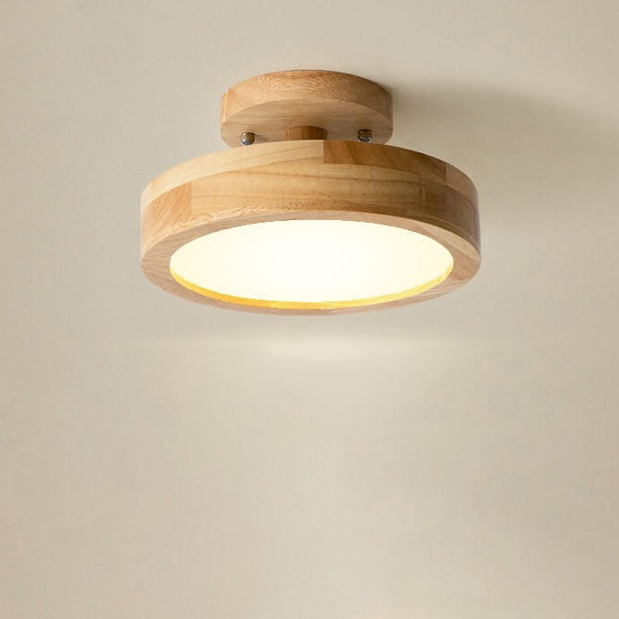 Lampa sufitowa LED z drewnianym mocowaniem