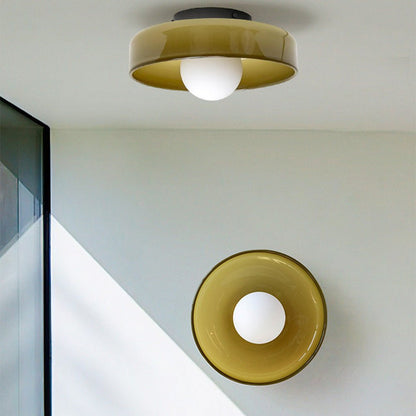 Lampa sufitowa okrągła G9 ze szkła i metalu do kuchni i salonu 220–240V
