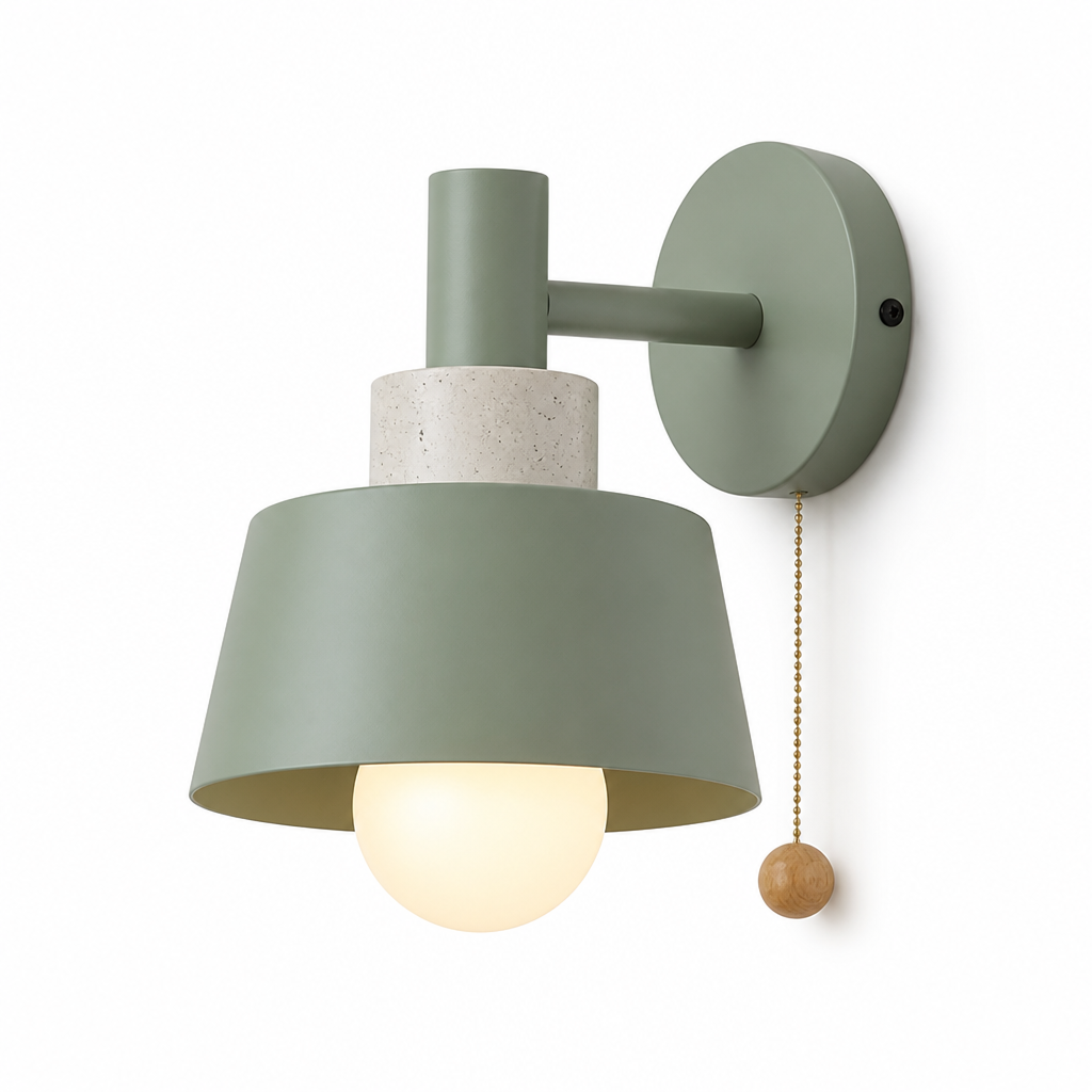 Wall lamp with a pull-cord switch