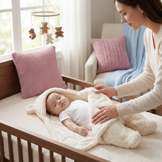 Hooded swaddle blanket