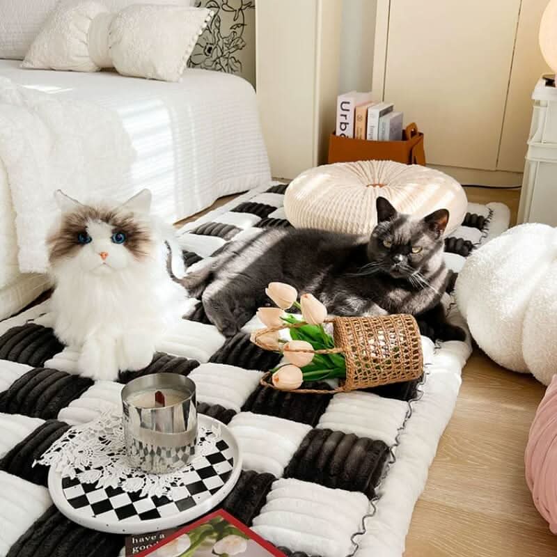 Pet blanket with a non-slip underside