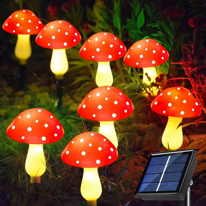 Solarna Dekoracyjna Lampa Ogrodowa LED w Kształcie Grzybów do Użytku Zewnętrznego