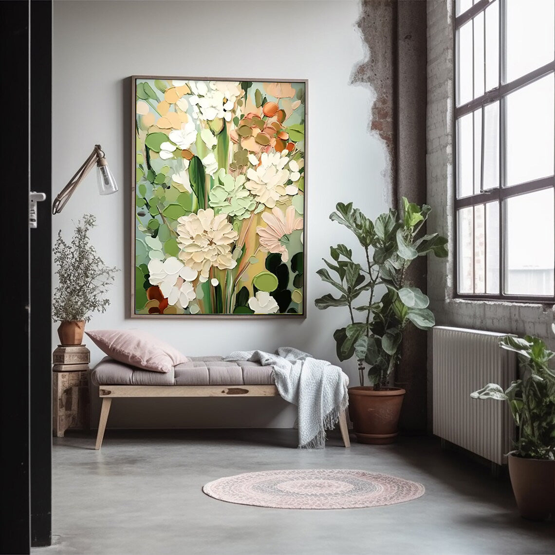 Floral canvas painting