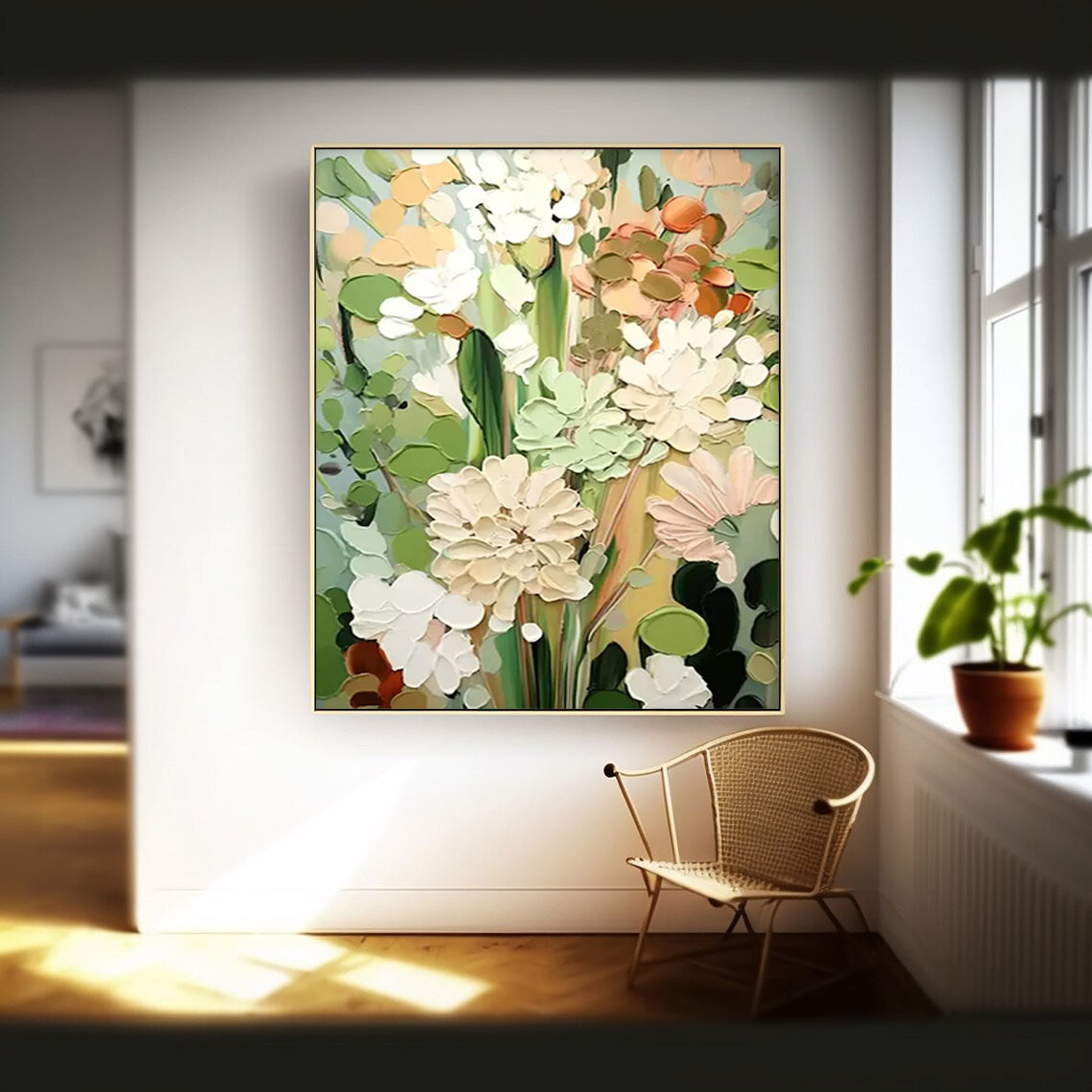 Floral canvas painting