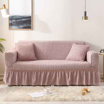 Sofa cover with a ruffle