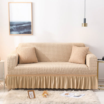 Sofa cover with a ruffle