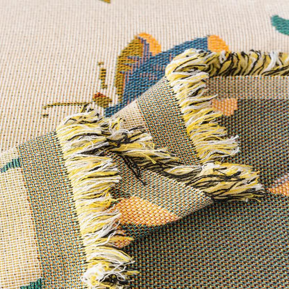 Sofa cover with tassels