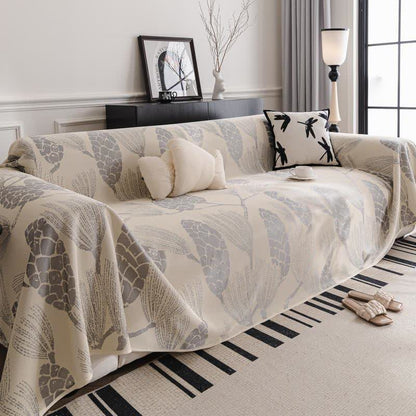 Sofa cover with pinecones