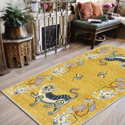 Tiger and flower rug