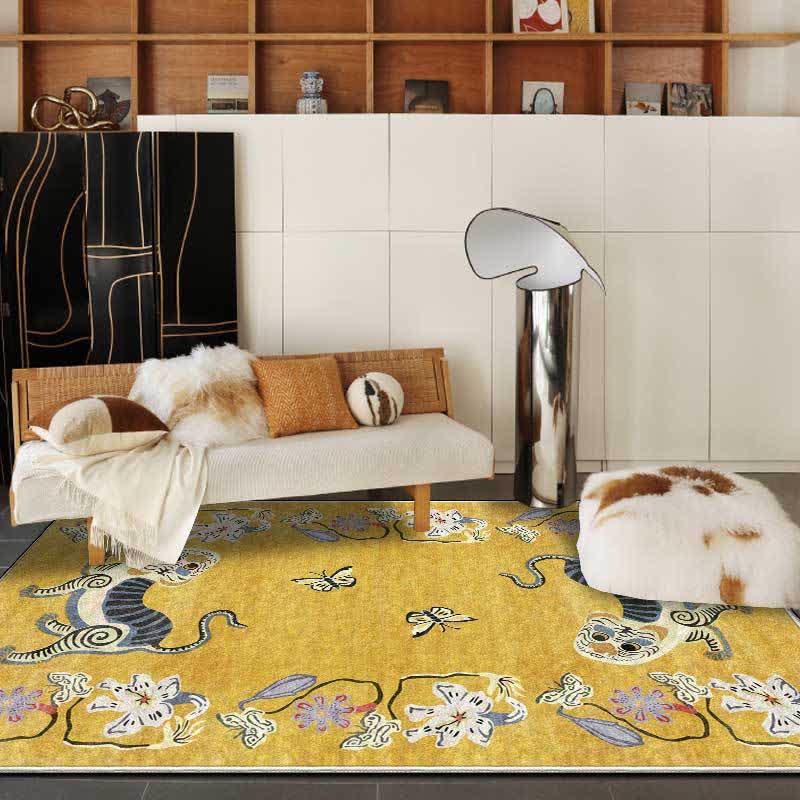 Tiger and flower rug