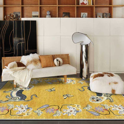 Tiger and flower rug