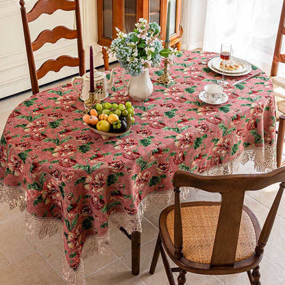 Nappe florale avec finition en dentelle