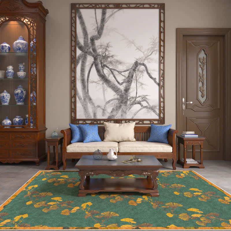 Ginkgo leaf rug