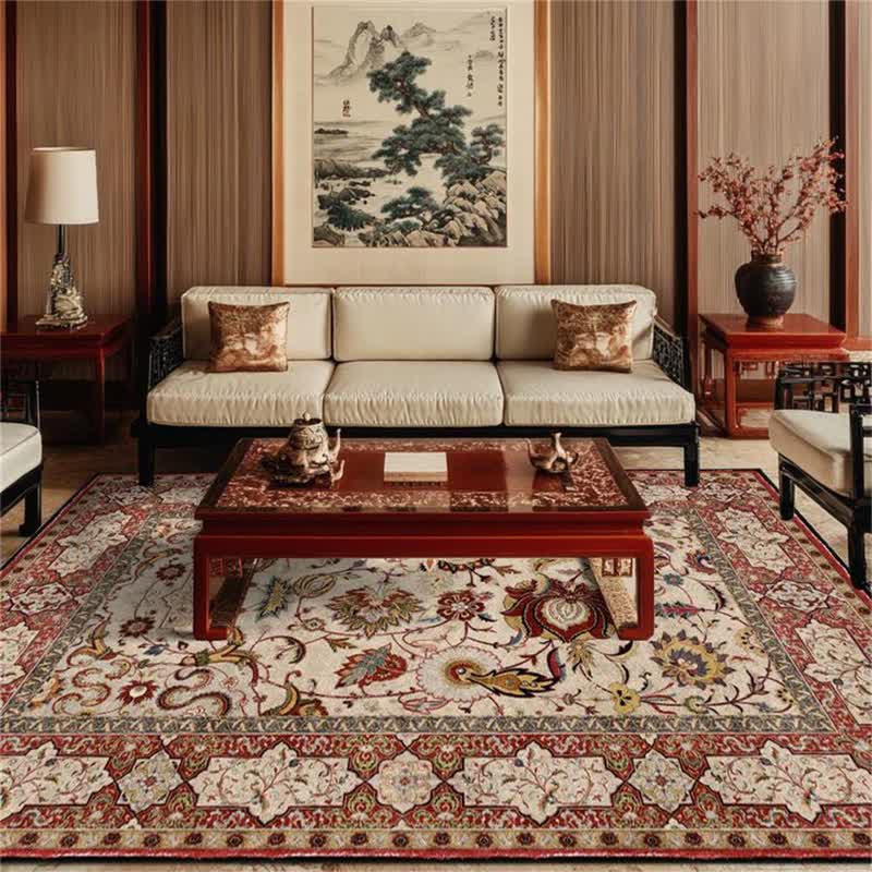 Persian rug with a floral motif