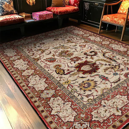 Persian rug with a floral motif