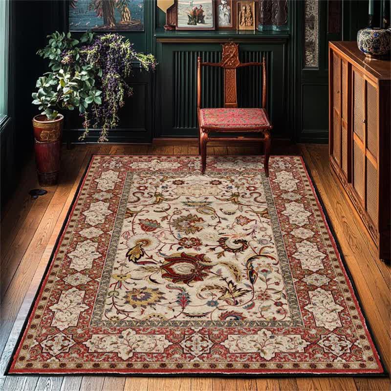 Persian rug with a floral motif
