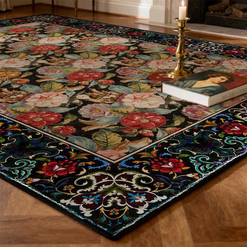 Foldable floral rug