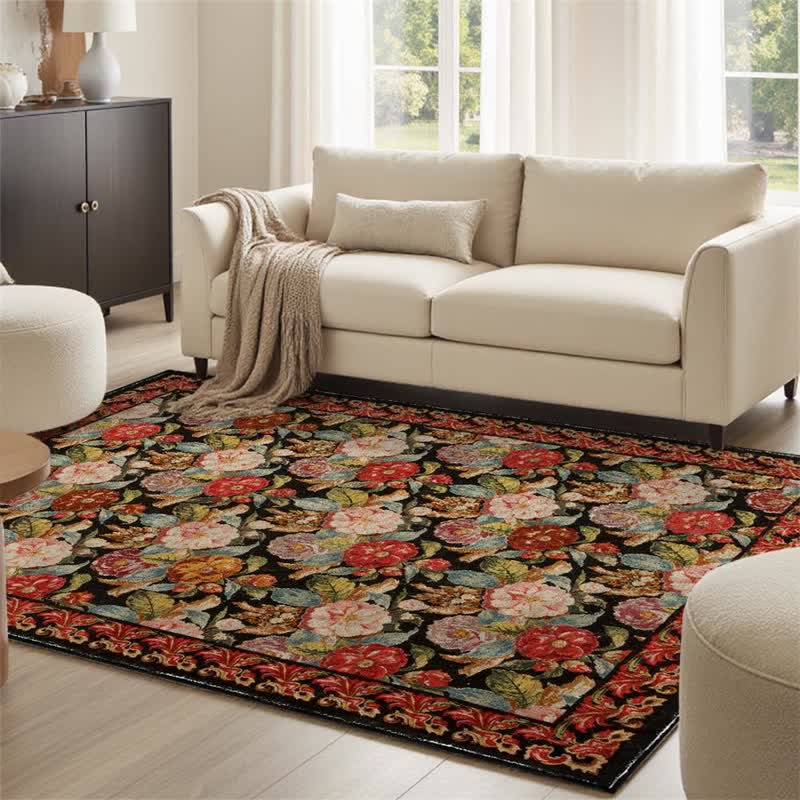 Foldable floral rug