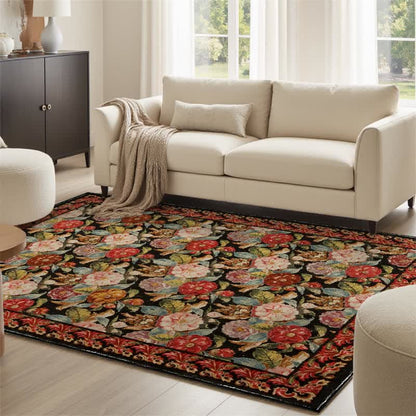 Foldable floral rug