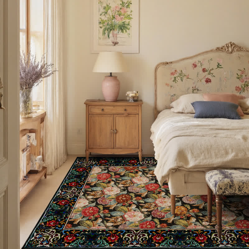 Foldable floral rug