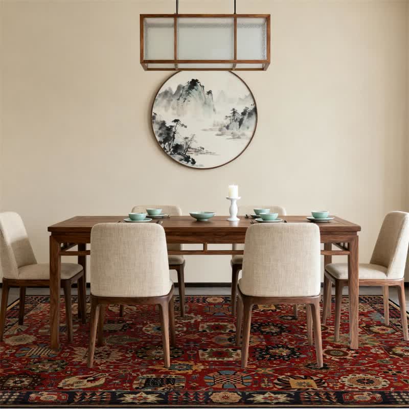 Red medallion rug