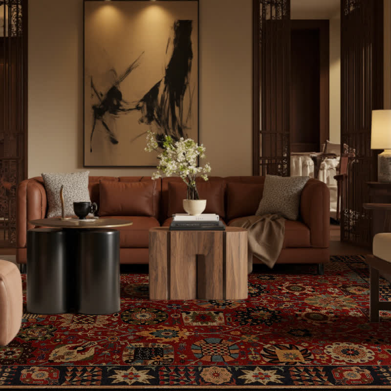 Red medallion rug