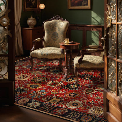 Red medallion rug