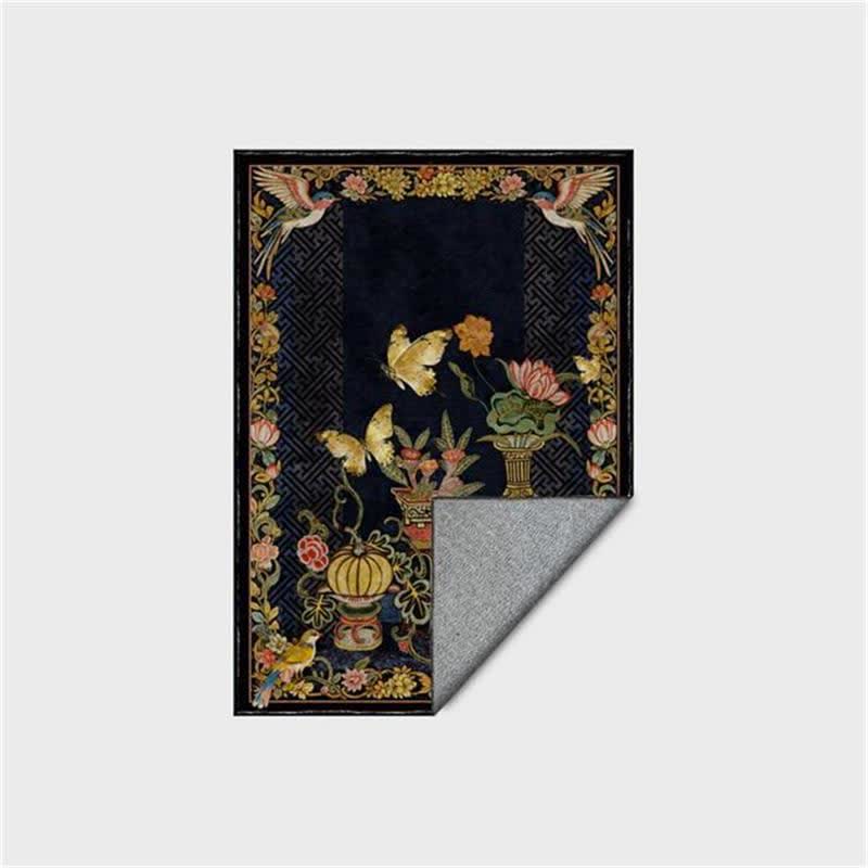 Rug with flowers, birds, and butterflies