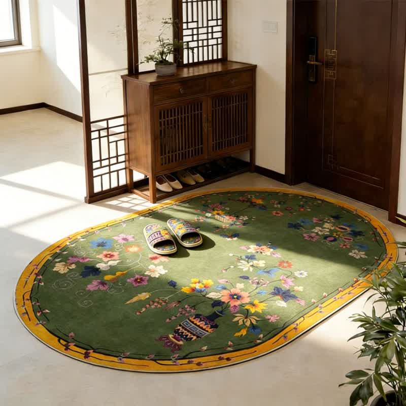 Chinoiserie květinový koberec vhodný k praní