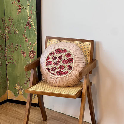 Coussin floral à volants