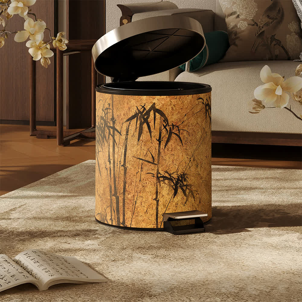 Poubelle avec motif bambou