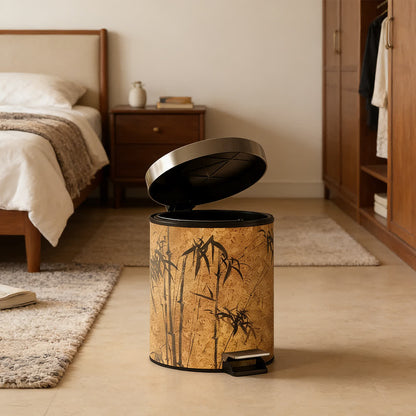 Poubelle avec motif bambou